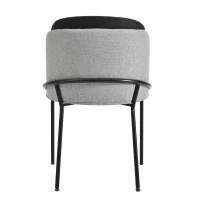 Set of 6 Modern Dining Chairs with Adjustable Anti‑Slip Feet, Upholstered Chairs for Living Areas, 21.5'' L x 21.5'' W x 33.5'' H, Black+Gray(m-14)