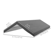 Outsunny 10 x 20ft Carport Replacement Canopy, UV Resistant Garage Car Cover with Ball Bungee Cords, Dark Grey(m-3)