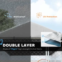 PawHut 20' x 7.5' x 6.5' Dog Kennel Outdoor for Small Medium Large Dogs with Waterproof Roof, Silver(m-6)