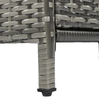 Wicker Outdoor Storage Cabinet with 3 Doors and a Drawer, Weatherproof Bar Table for Patio or Garden, 47.5'' L x 16'' W x 39.5'' H, Grey(m-13)