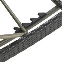 Set of 2 Outdoor Wicker Chaise Lounge with Adjustable Backrest, Ergonomic Recliners with Side Table, 80'' L x 27'' W x 36'' H, Dark Brown(m-10)