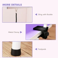 PawHut Foldable Pet Grooming Table for Dogs Cats with Adjustable Arm, Non-slip Surface, Purple(m-9)