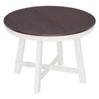 Farmhouse Dining Set with Upholstered High-Back Chairs, Sturdy Side Chair Set for Living Room, 58" L x 42" W x 30" H, Beige+Off White+Walnut(m-10)