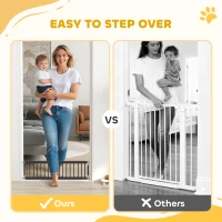 PawHut 26"-37" Dog Gate, Adjustable Pet Gate, Fits 10" Tall with 2 Extension, Pressure Mount Kit for Stairs and Doorways, Black(m-4)