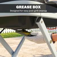 Outsunny Portable Propane Gas BBQ Grill with Foldable Cart, Wheels, 9500 BTU Gas Barbecue Grill with Piezo Ignition Burner, Black(m-9)