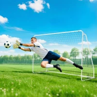 Soozier Soccer Goal, Soccer Net for Backyard, 10 x 4 ft, White(m-9)