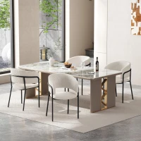 4-Piece Corduroy Side Chair Set with Ergonomic Curved Back, Modern Lounge Chair Set for Living Room, 30.5" L x 21.5" W x 19.5" H, Beige(m-1)