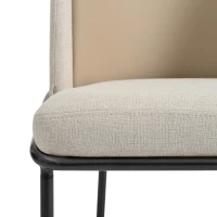 Set of 2 Modern Dining Chairs with High-Density Foam Seat, Upholstered chair Set for Living Spaces, 21.5'' L x 21.5'' W x 33.5'' H, Beige(m-10)