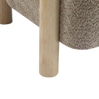 Cozy Accent Armchair with Spring Bag Seat Cushion, Single Lounge Sofa for Bedroom, 30.5" L x 29.5" W x 27" H, Light Camel+Natural Wood(m-7)