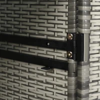 Wicker Outdoor Storage Cabinet with 3 Doors and a Drawer, Weatherproof Bar Table for Patio or Garden, 47.5'' L x 16'' W x 39.5'' H, Grey(m-10)