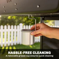 Outsunny 2 Burner Propane Gas Grill, 18000 BTU BBQ Grill with Wheels, Warming Rack, Shelf, Thermometer, Grease Cup, Black(m-9)