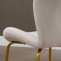 HOMCOM Dining Chairs Set of 2, Modern Accent Chair with Cushioned Backrest, Upholstery for Living Room, Cream White(m-10)