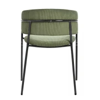 4-Piece Corduroy Side Chair Set with Ergonomic Curved Back, Stylish Lounge Chair Set for Living Room, 30.5" L x 21.5" W x 19.5" H, Green(m-12)