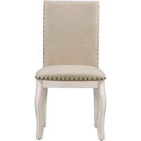 Farmhouse Dining Set with Upholstered High-Back Chairs, Sturdy Side Chair Set for Living Room, 58" L x 42" W x 30" H, Beige+Off White+Walnut(m-11)