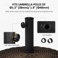 Outsunny 20.5" Round Parasol Base Resin Patio Umbrella Base Garden Parasol Holder Outdoor Offset Weight Stand with Wheels Bronze(m-5)