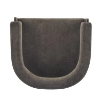 Modern Lounge Sofa Chair with Barrel-Back Design, Stylish Accent Armchair with 3-Leg Frame, 29.5" L x 26" W x 27" H, Dark Brown+Walnut(m-8)