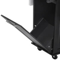 Versatile Kitchen Island with 2-Tier Pull-Out Organizer & 5 Casters, Rolling Kitchen Cart with Drop Leaf, 50.5'' L x 26.5'' W x 35.5'' H, Black(m-12)