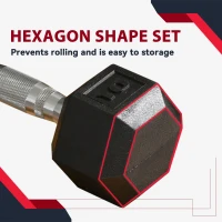 Soozier 2 x 10lbs Rubber Dumbbells Weight Set, Dumbbell Hand Weight for Body Fitness Training for Home Office Gym, Black(m-5)