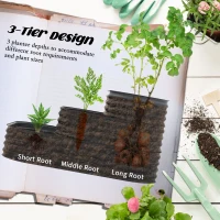 Outsunny 5.2'x3.6'x2.7' Outdoor Raised Garden Bed, 3-Tier Galvanized Planter Box with Safety Edging for Vegetable, Flower, Grey(m-4)