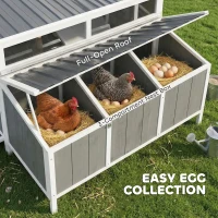 PawHut Chicken Coop, Wooden Chicken House for 4-6 Hens, Outdoor Hen House with Nesting Box, Pull-Out Tray and Weatherproof Roof(m-7)