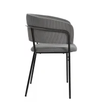 6-Piece Corduroy Side Chair Set with Ergonomic Curved Back, Modern Lounge Chair Set for Living Room, 30.5" L x 21.5" W x 19.5" H, Grey(m-13)