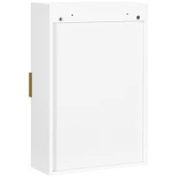 kleankin Bathroom Medicine Cabinet, Modern Wall Cabinet with Adjustable Shelves and Single Door for Laundry Room(m-10)