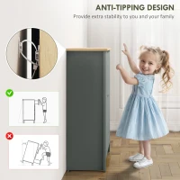 HOMCOM Shoe Storage Cabinet with 2 Flip Drawers and Adjustable Shelves for 12 Pairs of Shoes, Light Grey(m-7)