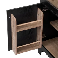 Arched Kitchen Pantry Cabinet with 4-Door Internal Racks, Flexible Storage Cabinet with Adjustable Shelves, 30'' L x 15.5'' W x 71'' H, Black(m-12)