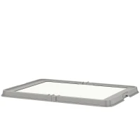 PawHut Pee Pad Holder Foldable Dog Litter Box with 3 Disposable Pads, 33.9" x 24.4", Gray(m-1)