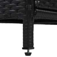 Outdoor Wicker Storage Cabinet with 3-Tier Adjustable Shelves, Stylish Bar Table for Garden, 47.5'' L x 16'' W x 39.5'' H, Black Brown(m-13)