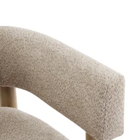 Cozy Accent Armchair with Spring Bag Seat Cushion, Single Lounge Sofa for Bedroom, 30.5" L x 29.5" W x 27" H, Natural Wood+Wheat(m-5)