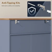 HOMCOM Shoe Storage Cabinet with 2 Flip Drawers, Farmhouse Narrow Shoe Cabinet, Holds Up to 16 Pairs, Blue(m-10)