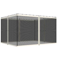 Outsunny Replacement Mosquito Netting for Gazebo 10' x 12' Black Screen Walls for Canopy with Zippers, Cream White(m-11)
