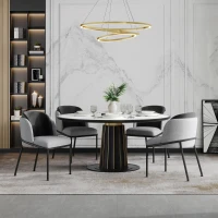 Set of 4 Stylish Dining Chairs with Ergonomic Contoured Back, Upholstered Chairs for Living Areas, 21.5'' L x 21.5'' W x 33.5'' H, Black+Gray(m-1)