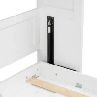 Space‑Saving Murphy Bed with Smooth Hydraulic Lift, Durable Fold‑Down Unit with Wood Slat Support, 88'' L x 67'' W x 68.5'' H, Brown+White(m-7)