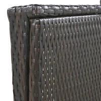 Set of 2 Outdoor Wicker Chaise Lounge with Adjustable Backrest, Ergonomic Recliners with Side Table, 80'' L x 27'' W x 36'' H, Dark Brown(m-11)