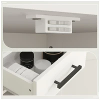 HOMCOM Farmhouse Linen Closet with Drawer, 67" Tall Bathroom Storage Cabinet with Barn Doors and Adjustable Shelves, White(m-10)