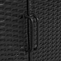 Outdoor Wicker Storage Cabinet with 3-Tier Adjustable Shelves, Stylish Bar Table for Garden, 47.5'' L x 16'' W x 39.5'' H, Black Brown(m-12)