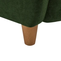 Luxe Wingback Armchair with Pocket-Spring Cushion, Elegant Lounge Chair for Living Room, 31" L x 32" W x 33" H, Light Teak+Olive Green(m-7)