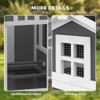 PawHut Chicken Coop for 2 Chickens, Wooden Hen House with Nesting Box, Pull-Out Tray, Ventilation Windows(m-8)