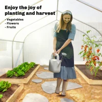 Outsunny 15'x10'x7' Greenhouse Gardening Planting Shed White(m-7)