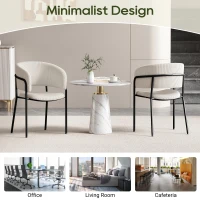 6-Piece Corduroy Side Chair Set with Ergonomic Curved Back, Modern Lounge Chair Set for Living Room, 30.5" L x 21.5" W x 19.5" H, Beige(m-5)