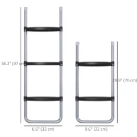 Soozier Trampoline Ladder Steel, 2/3 Steps Outdoor Trampoline Accessories, 38 Inch Length(m-3)
