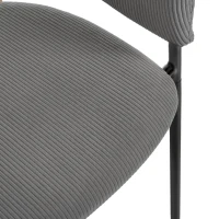 4-Piece Corduroy Side Chair Set with Ergonomic Curved Back, Modern Lounge Chair Set for Living Room, 30.5" L x 21.5" W x 19.5" H, Grey(m-9)