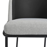 Set of 4 Stylish Dining Chairs with Ergonomic Contoured Back, Upholstered Chairs for Living Areas, 21.5'' L x 21.5'' W x 33.5'' H, Black+Gray(m-10)