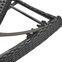 Set of 2 Outdoor Lounge Chairs with Pull‑Out Side Table, Ergonomic Recliners with 5‑Level Adjustable Backrest, 80'' L x 27'' W x 36'' H, Black(m-10)