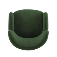 Luxe Wingback Armchair with Pocket-Spring Cushion, Elegant Lounge Chair for Living Room, 31" L x 32" W x 33" H, Light Teak+Olive Green(m-12)