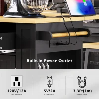 Versatile Kitchen Island with 2 Deep Drawers and Adjustable Shelves, Rolling Storage Cart with Drop Leaf, 8'' L x 29.5'' W x 36.5'' H, Black(m-6)