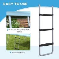 Soozier Trampoline Ladder Steel, 2/3 Steps Outdoor Trampoline Accessories, 38 Inch Length(m-6)