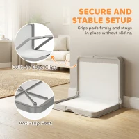 PawHut Pee Pad Holder Foldable Dog Litter Box with 3 Disposable Pads, 33.9" x 24.4", Gray(m-5)